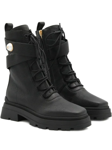 Jimmy Choo 45mm pearl-embellished lace-up combat boots