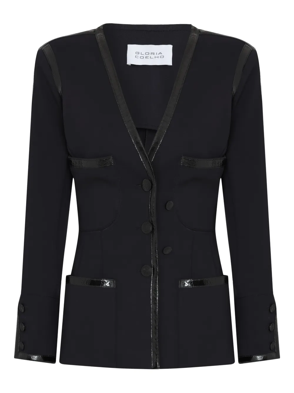 Gloria Coelho Giacca con scollo a V - Nero
