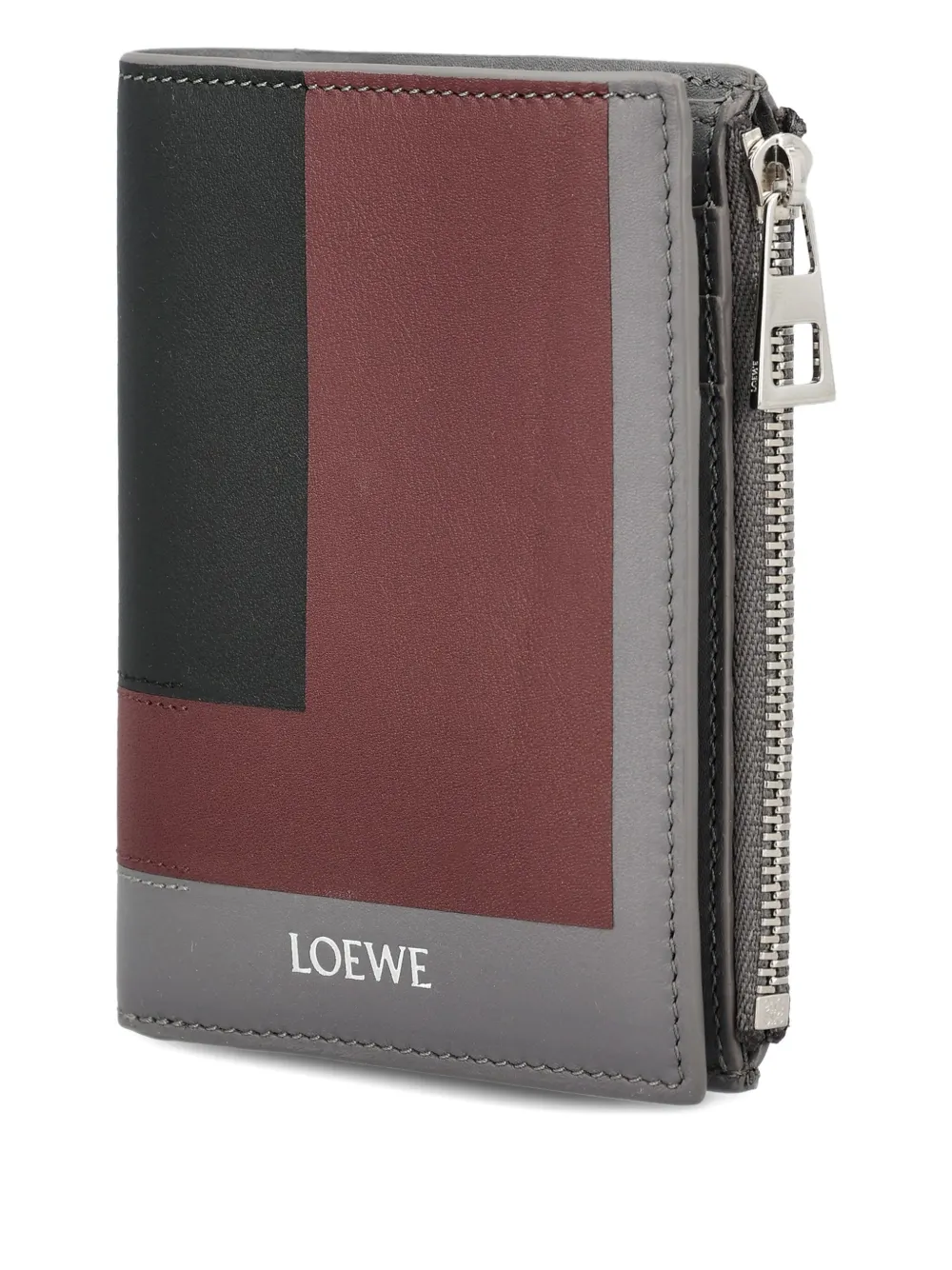 Loewe Colour-block Zip Wallet In Brown