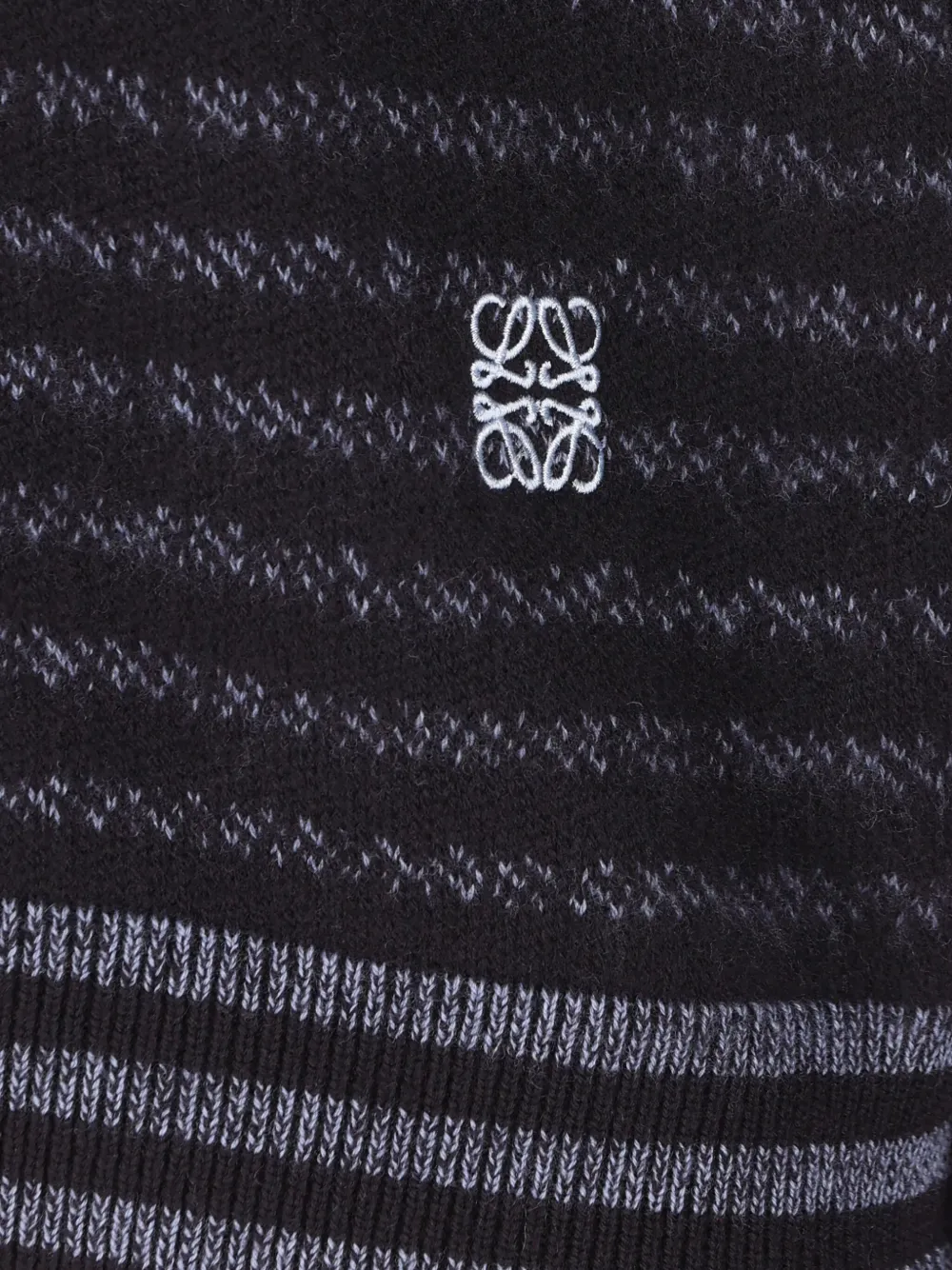 Loewe Striped Logo-embroidered Sweater In Black