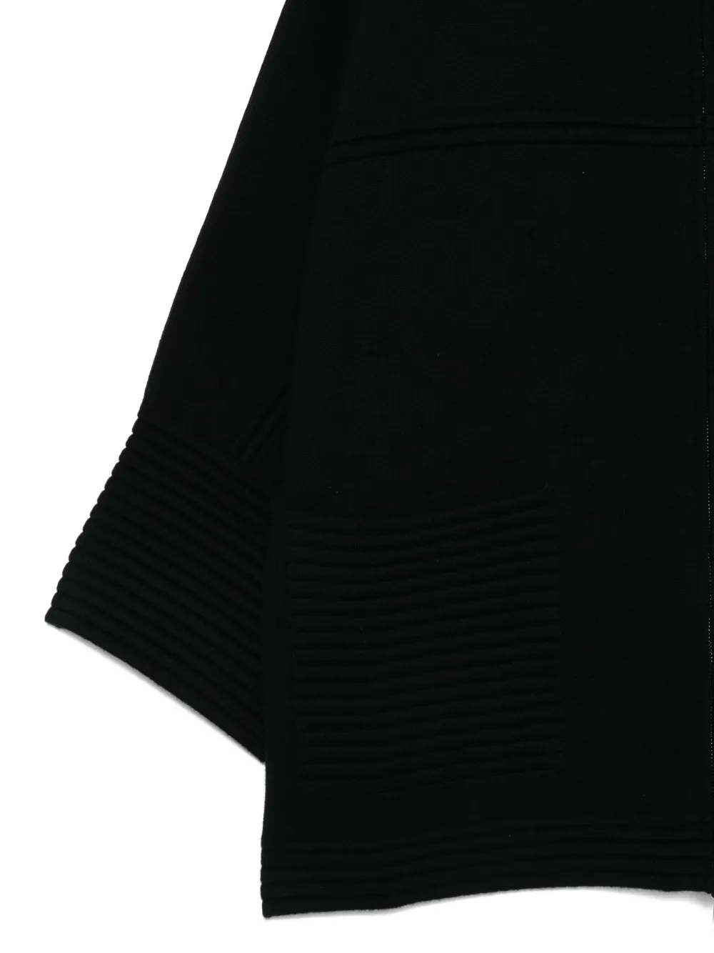 D Exterior Zip-up Coat In Black