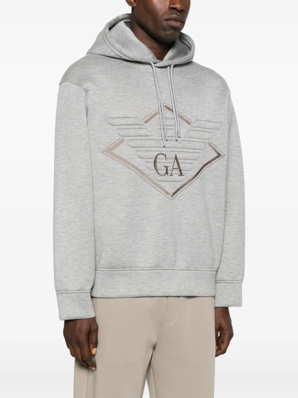 Emporio Armani Hoodie met geborduurd logo Grijs