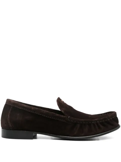 Miu Miu logo-lettering suede loafers
