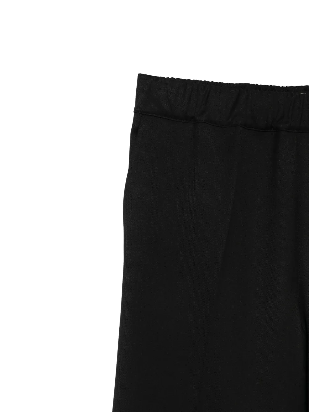 D.Exterior Straight broek met elastische tailleband en omgeslagen pijpen Zwart