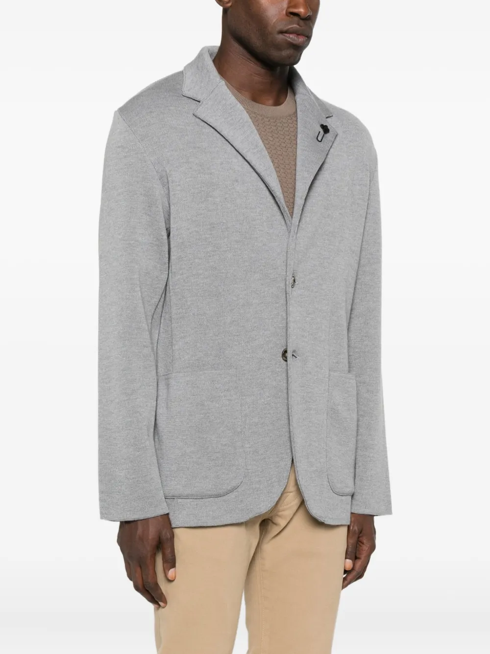 Lardini Jacket In Virgin Wool And Cashmere In Gray