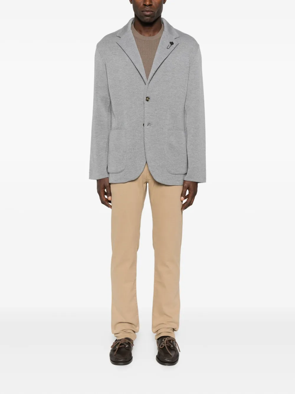 Lardini Jacket In Virgin Wool And Cashmere In Gray