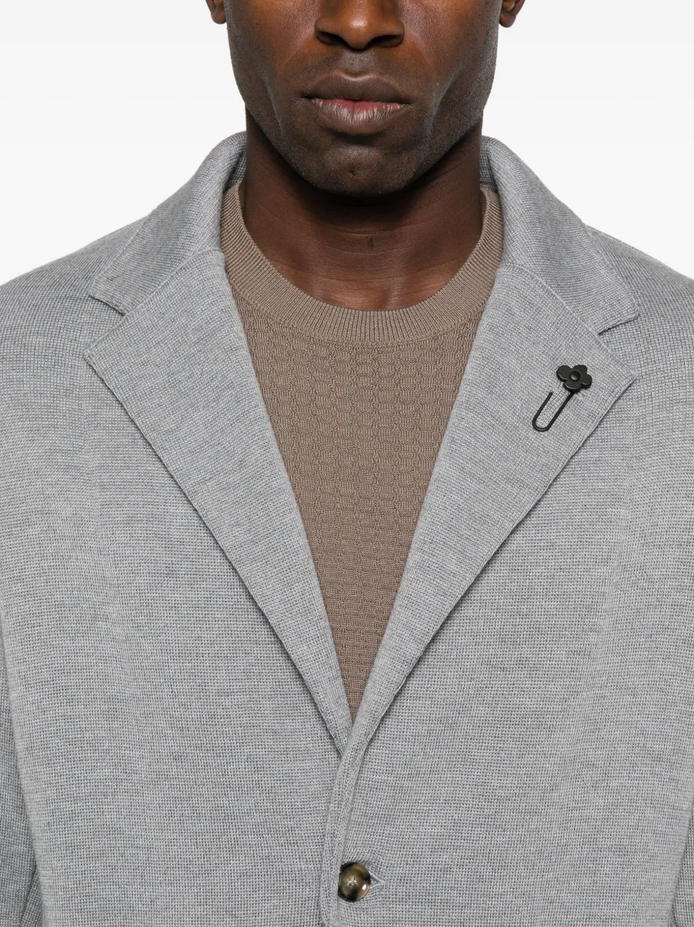 Lardini Jacket In Virgin Wool And Cashmere In Gray