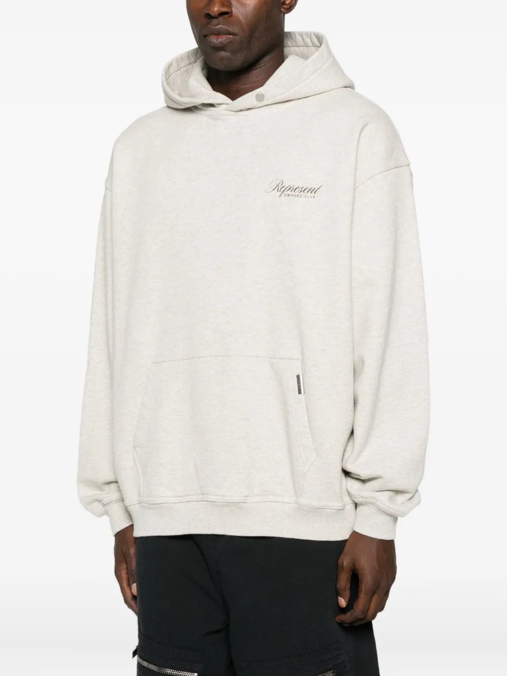 Represent Logo-print Hoodie In Neutral
