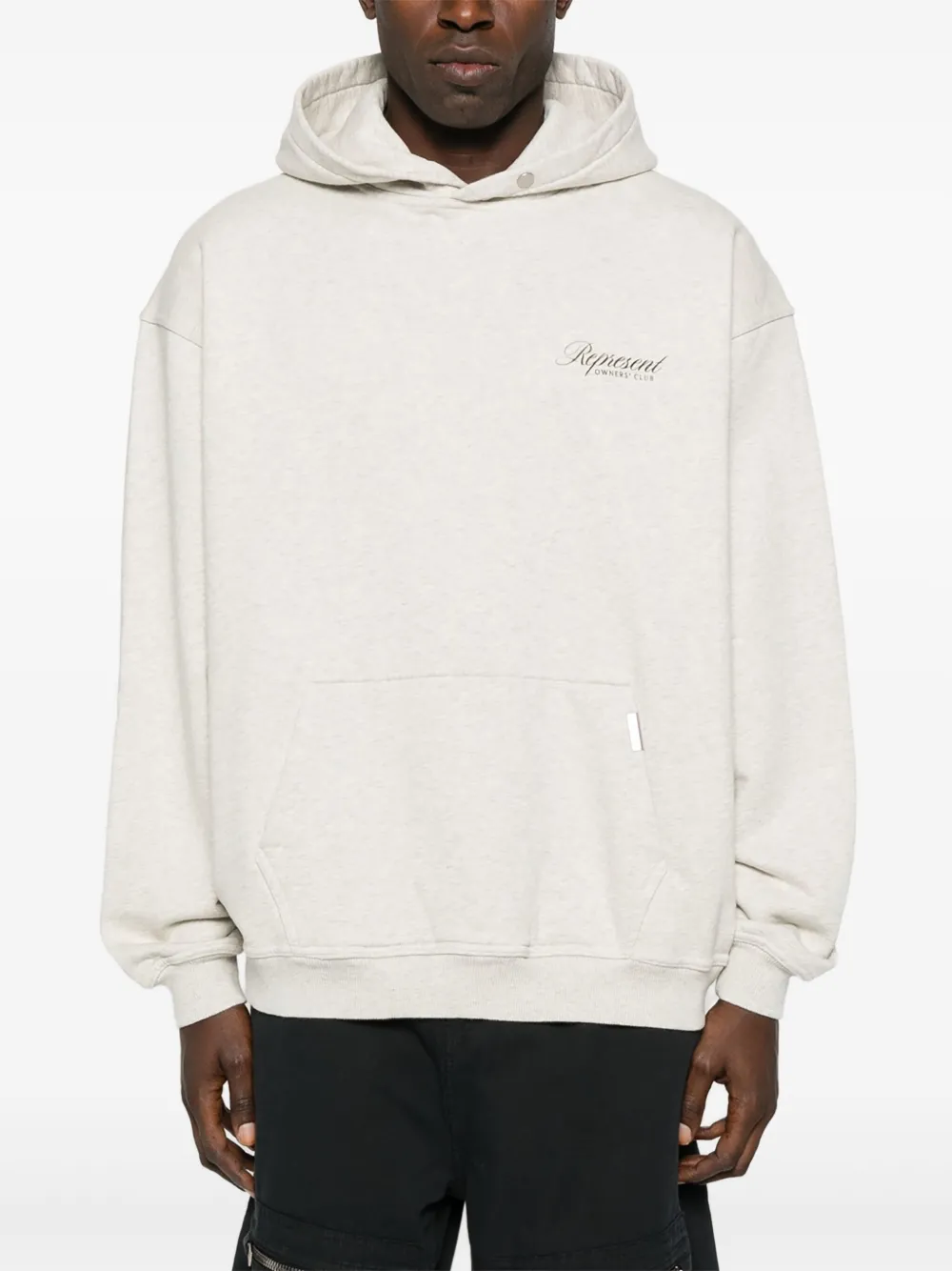 Represent Logo-print Hoodie In Neutral