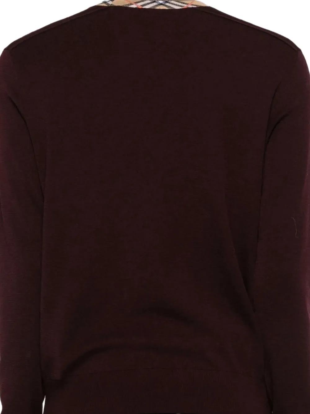 Burberry check-trimmed wool sweater - Bruin