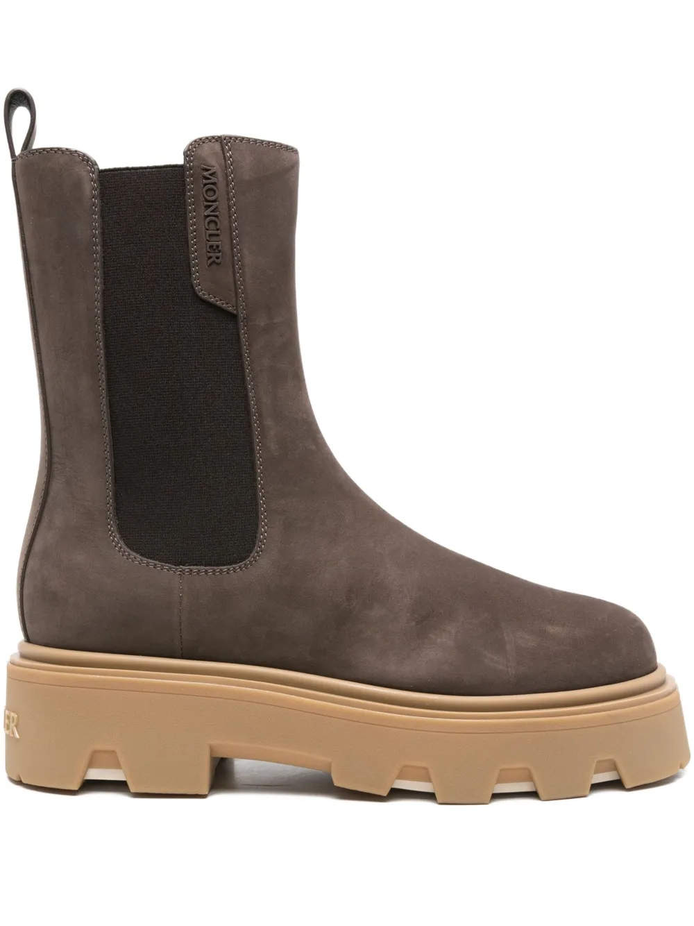 Moncler elastic-panels chelsea boots Brown