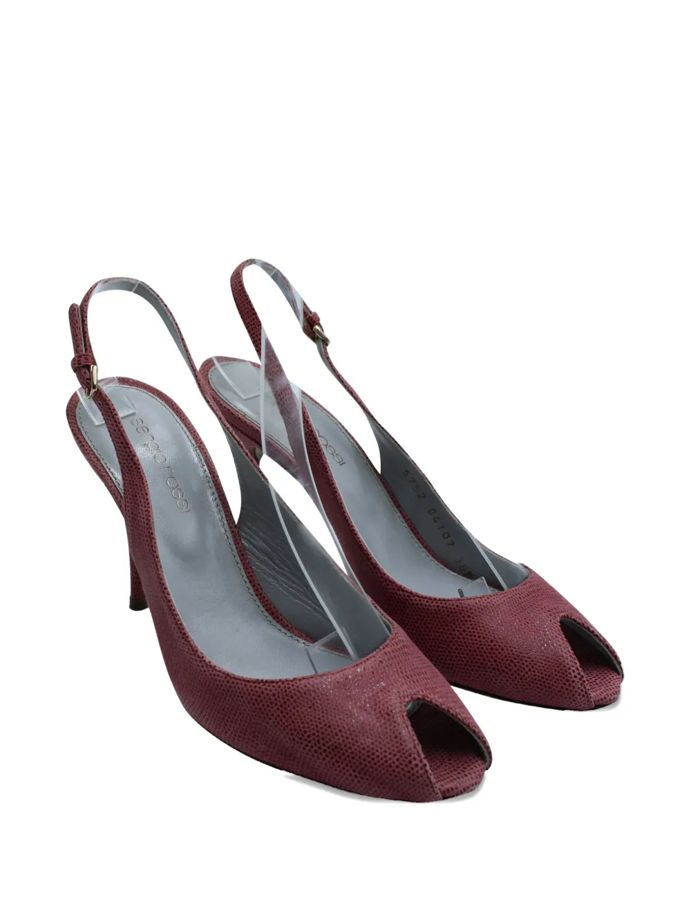 Sergio Rossi Vintage textured slingback sandals - Roze
