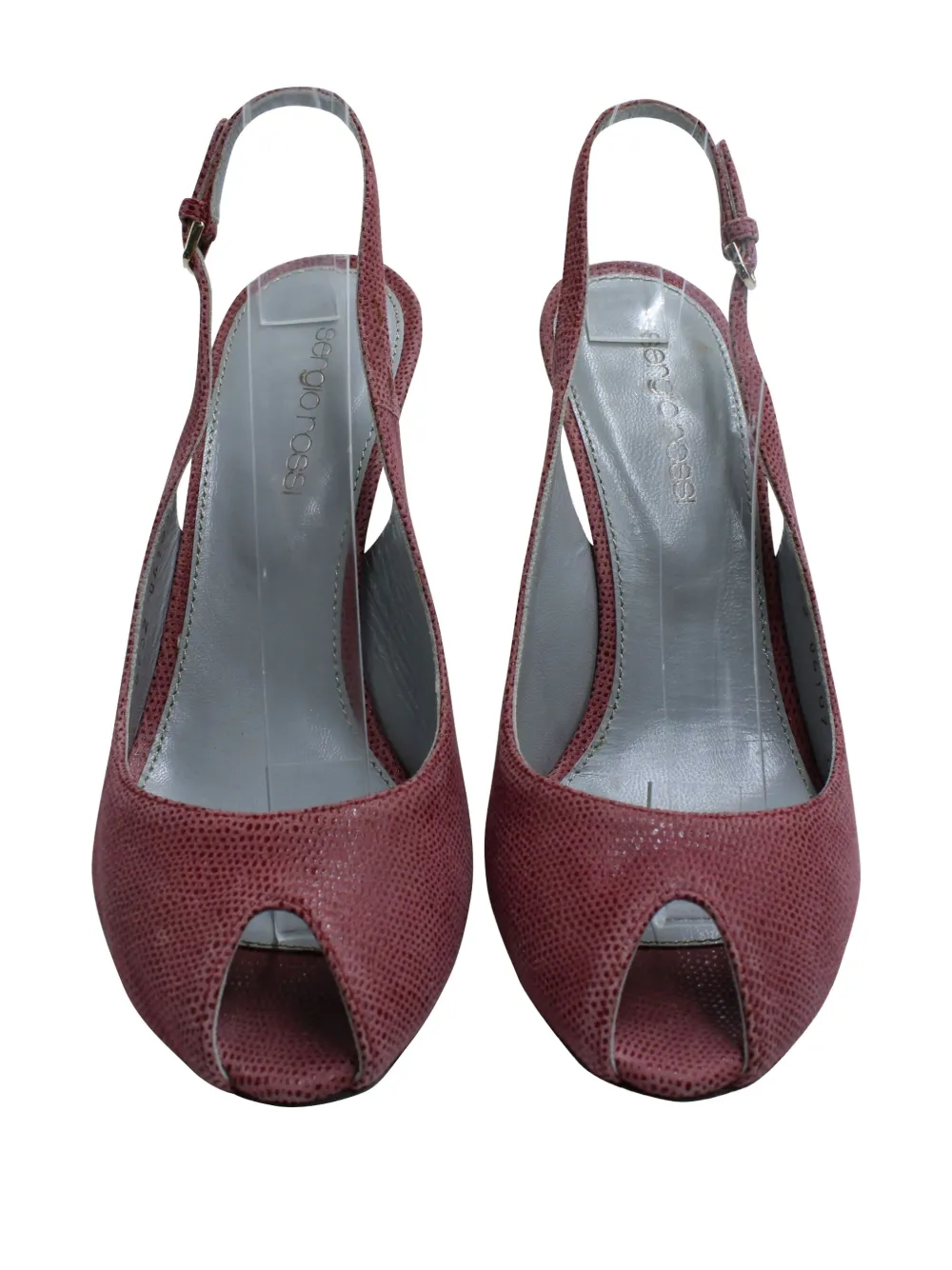 Pre-owned Sergio Rossi Vintage Textured Slingback Sandals In Pink