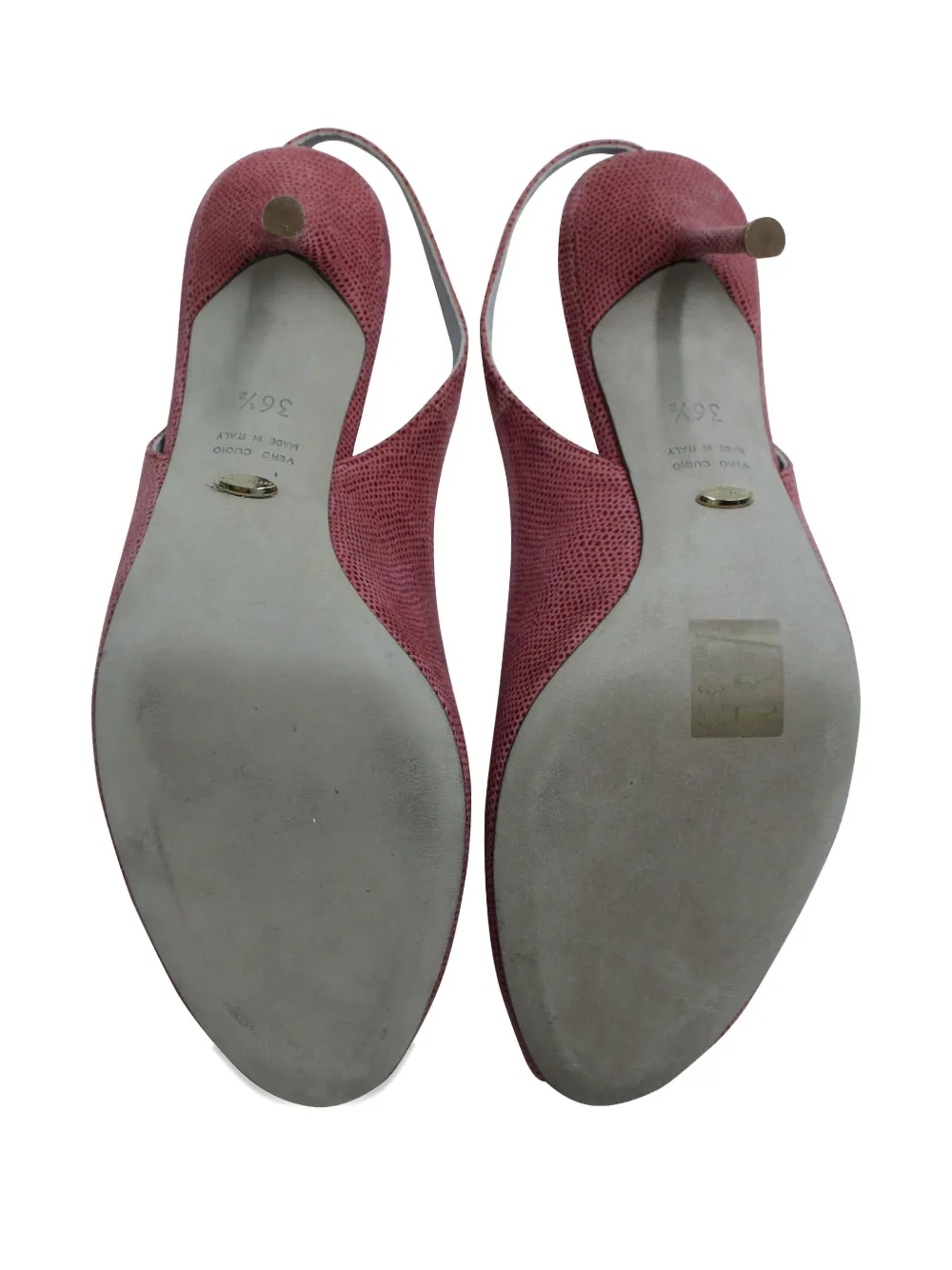 Pre-owned Sergio Rossi Vintage Textured Slingback Sandals In Pink