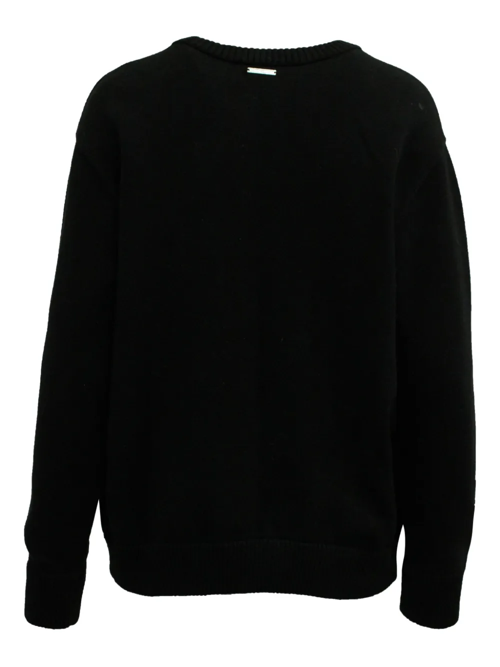 Pre-owned Michael Kors Vintage Crystal-embellished Snowflake Sweater In Black