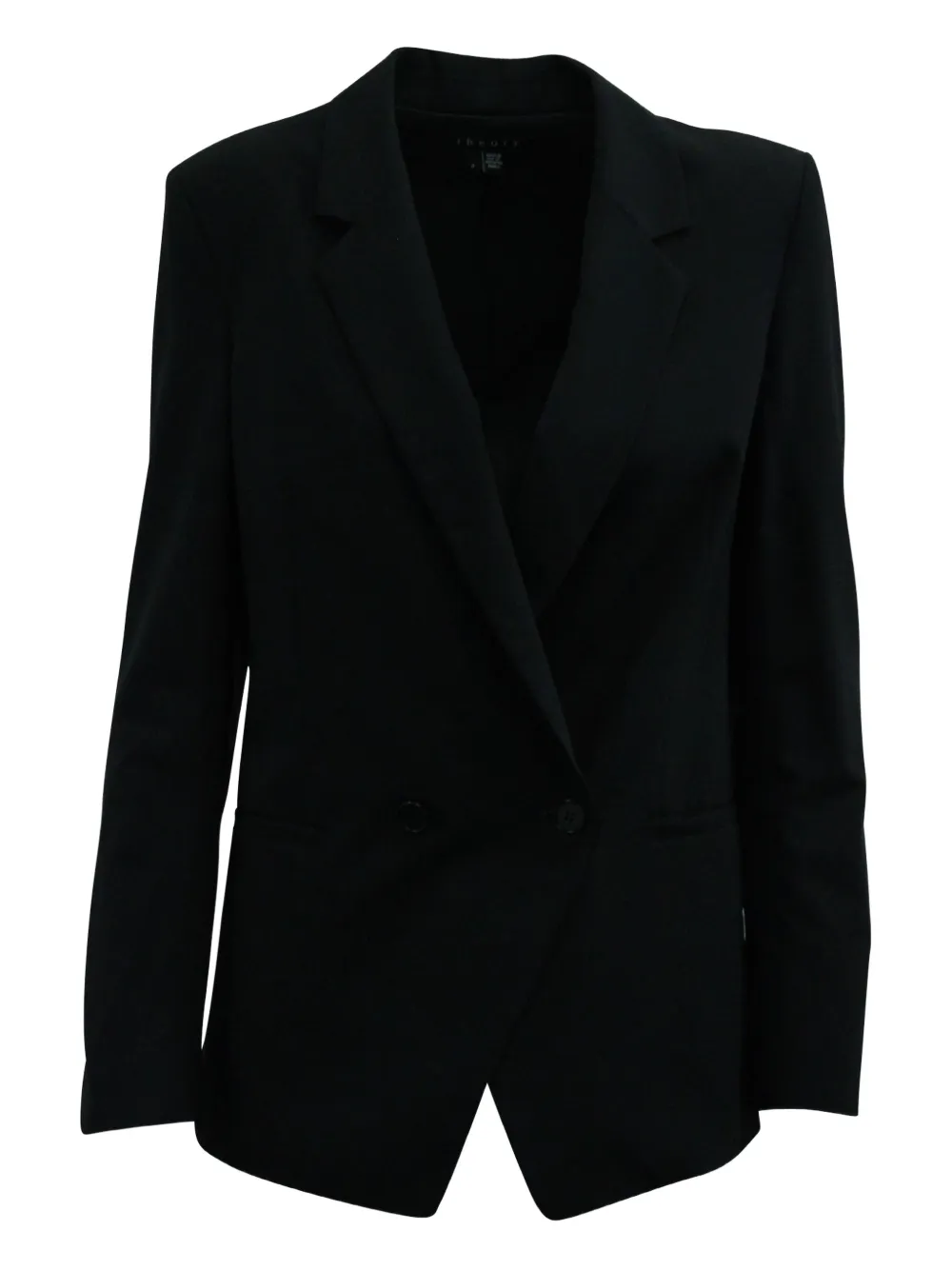 Pre-owned Theory Double-breasted Wool Blazer In Black