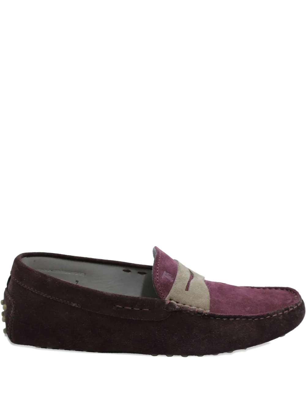 Tod's Gommino pebble-detail suede penny loafers | Purple | Image 1