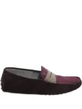 Tod's Gommino pebble-detail suede penny loafers - Purple