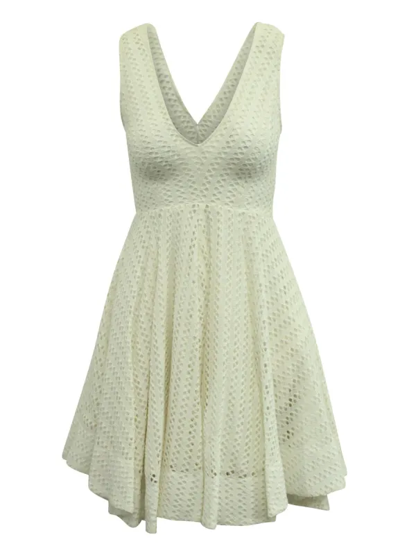 chinese dress ladies SANDRO White Lace Size Large Midi Dress main image 0