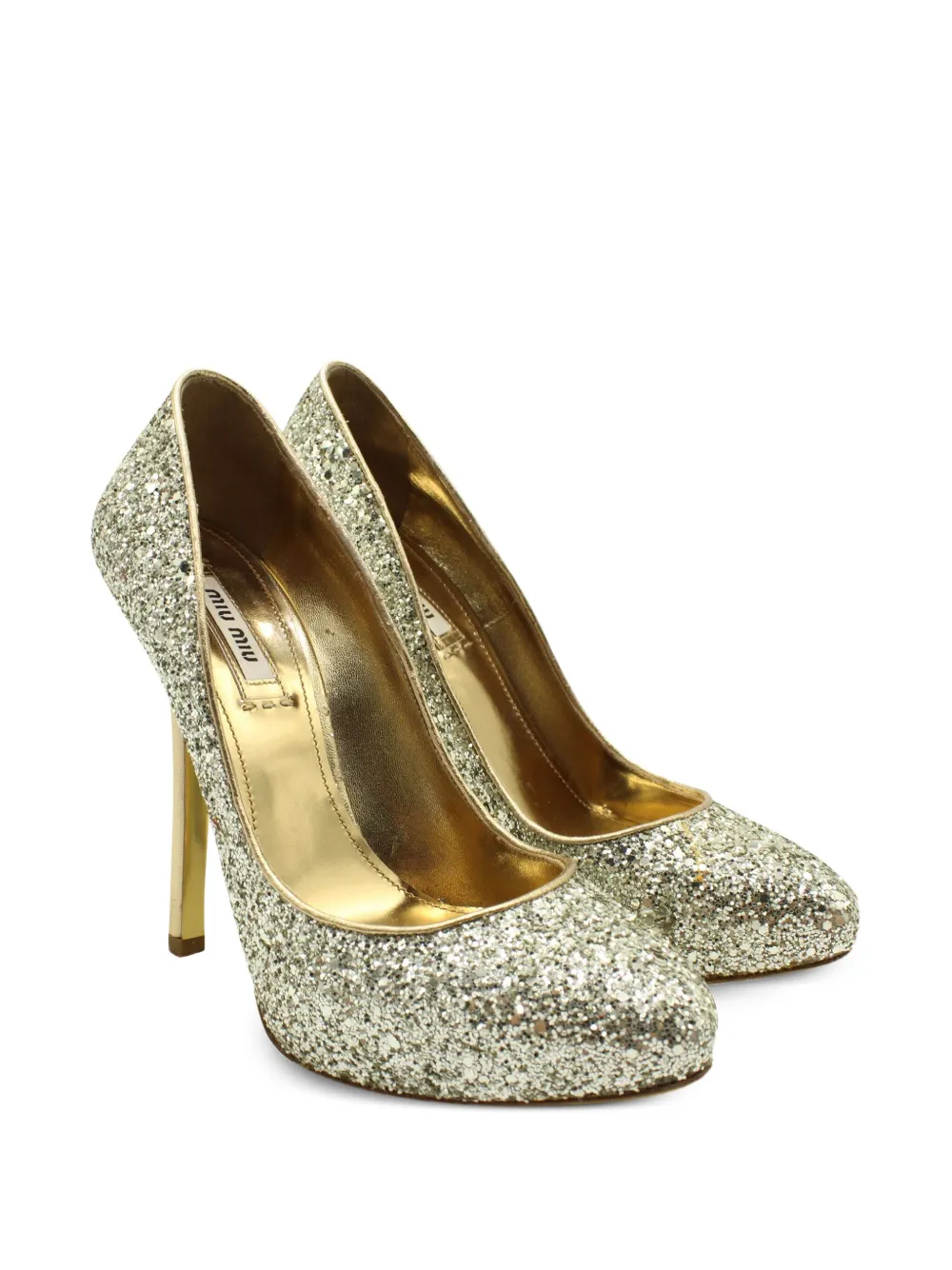 Miu Miu Pre-Owned 120mm glitter-embellished heeled pumps | Image 2