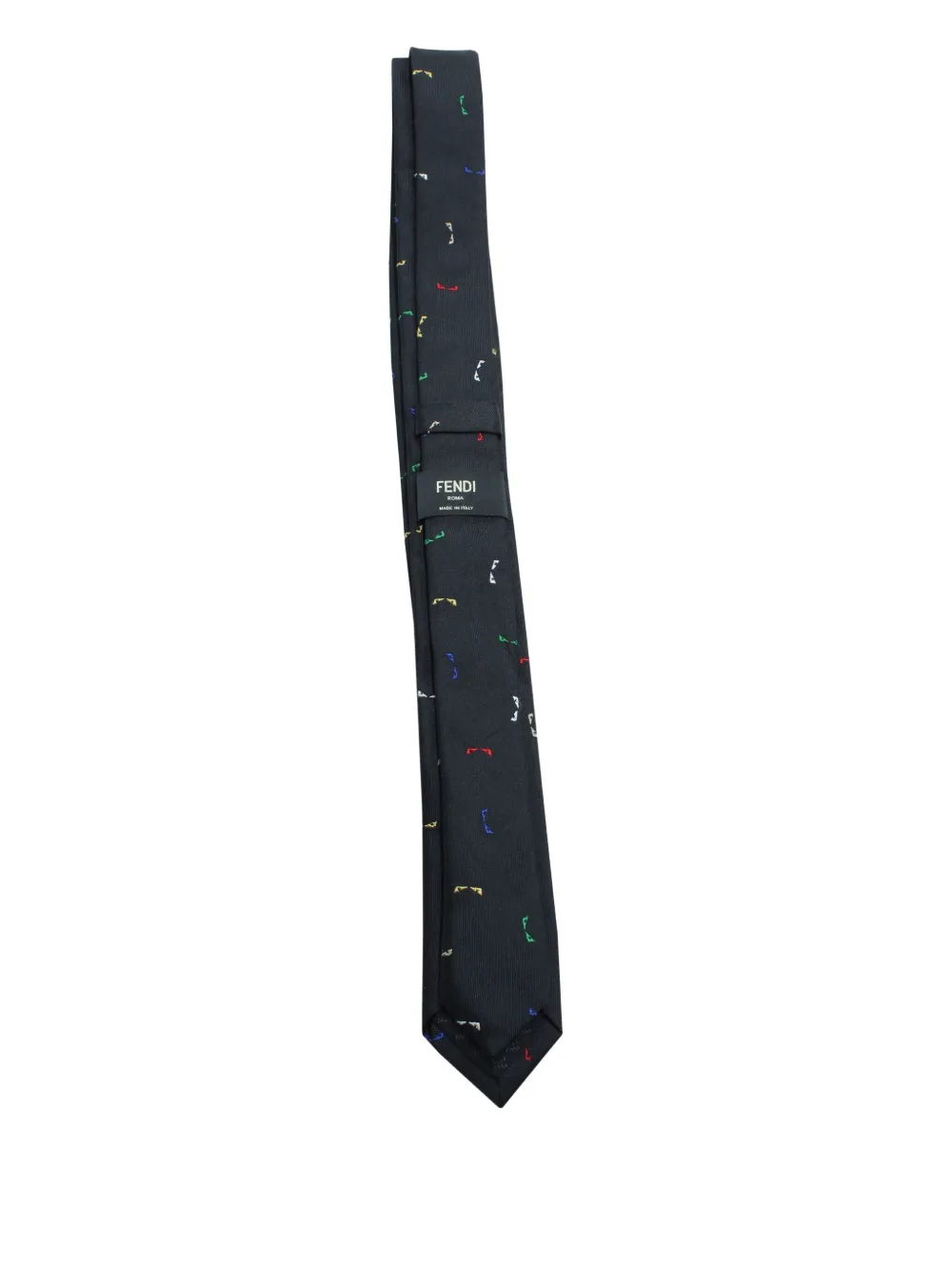Pre-owned Fendi Bag Bugs Motif Tie In Black