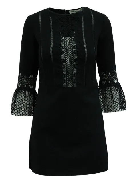 Self-Portrait lace-insert bell-sleeve mini dress