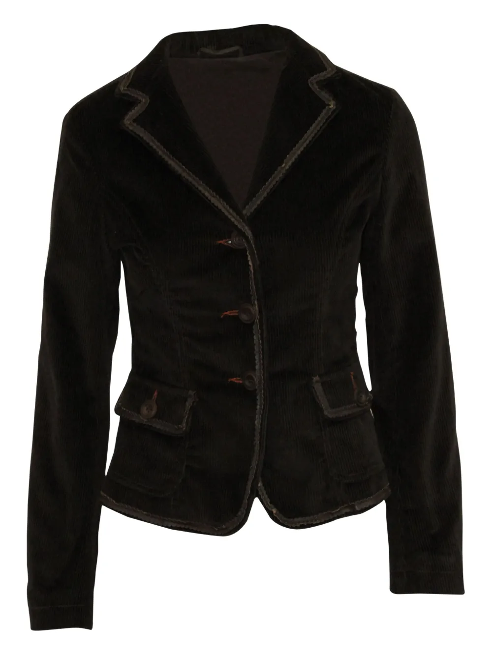 Pre-owned Weekend Max Mara Peak-lapel Corduroy Jacket In Brown