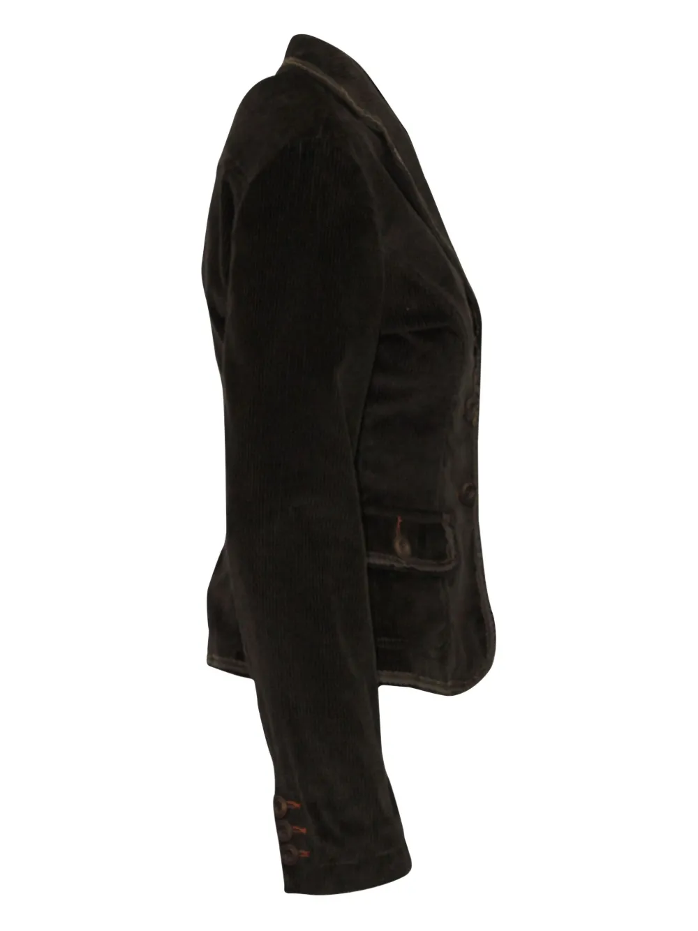 Pre-owned Weekend Max Mara Peak-lapel Corduroy Jacket In Brown