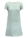 alice + olivia textured short-sleeved dress - Blue