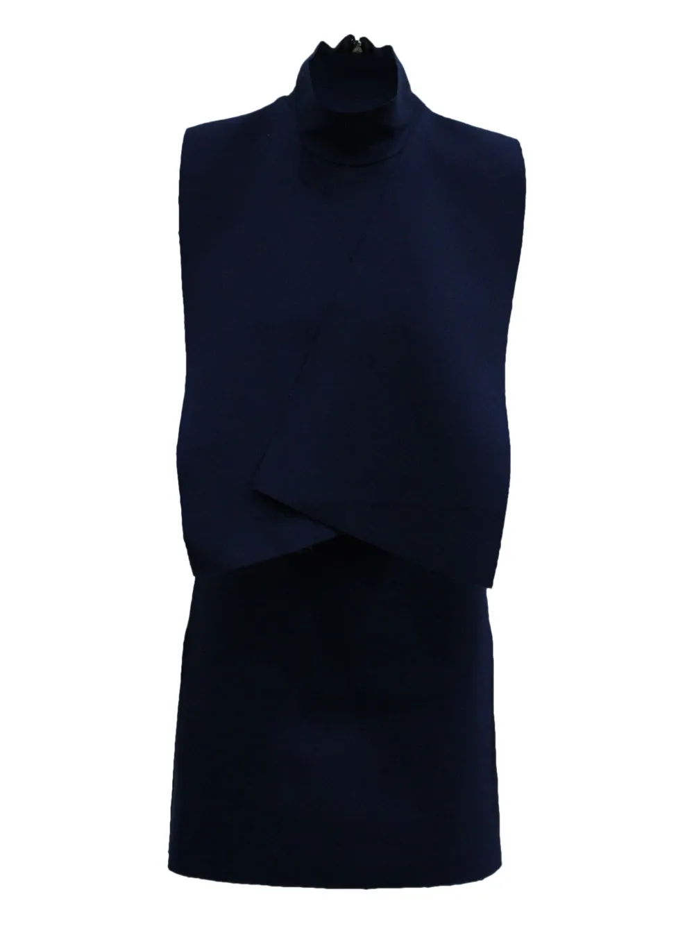 Pre-owned Msgm Turtleneck Mini Dress In Blue