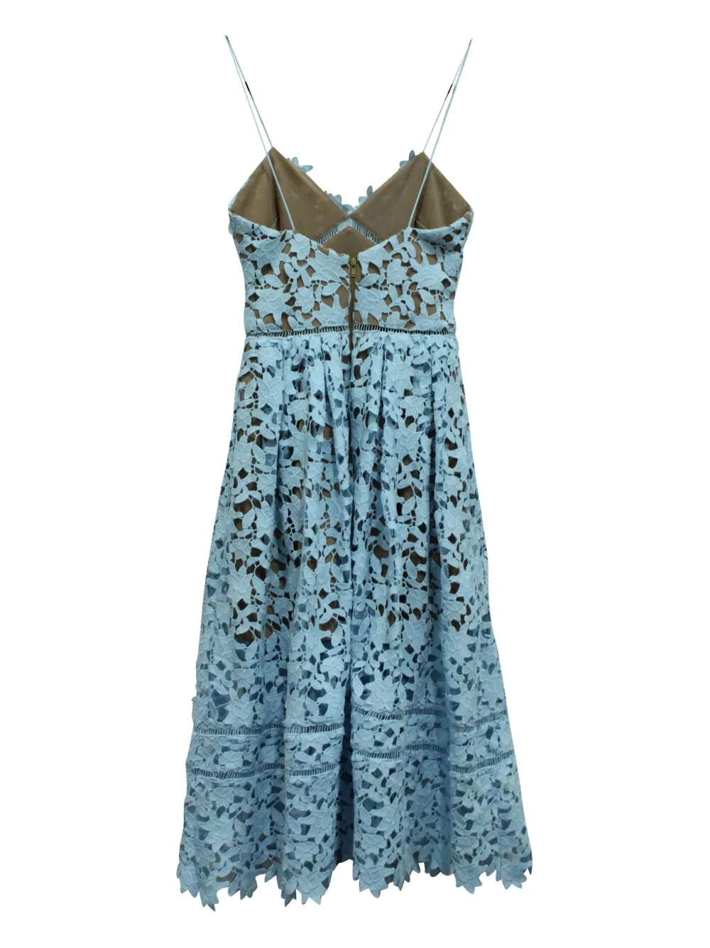 Self-Portrait lace scallop dress - Blauw