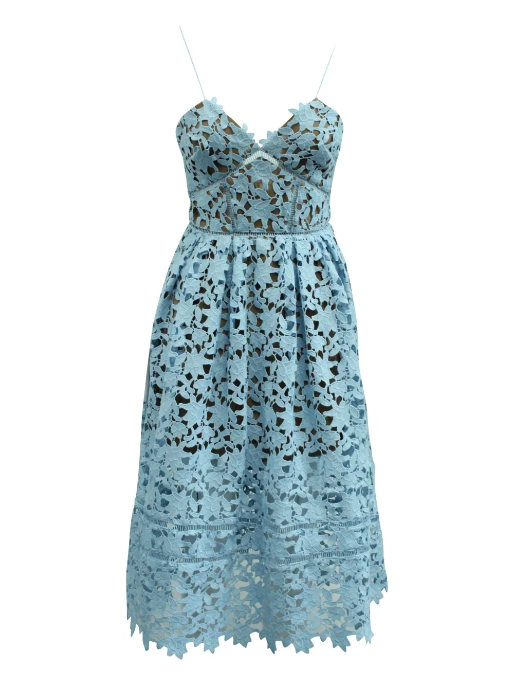 Self-Portrait lace scallop dress | Blue | Image 1