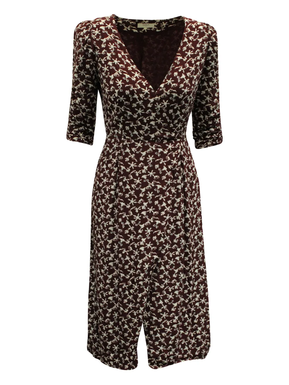 Ba&Sh floral-print wrap midi dress | Brown | Image 1
