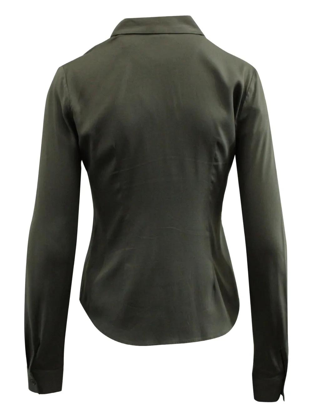 Pre-owned Theory Spread-collar Long-sleeve Shirt In Gray