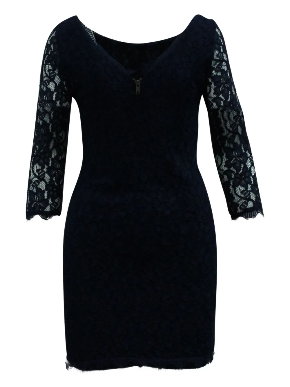 DVF Diane von Furstenberg lace three-quarter sleeve mini dress | Blue | Image 1
