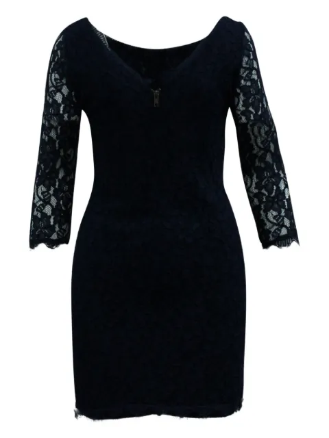 DVF Diane von Furstenberg lace three-quarter sleeve mini dress