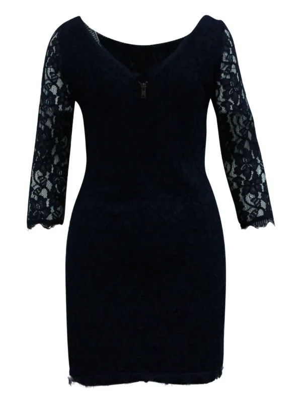 Diane Von Furstenberg Lace Mini Dress - Blue