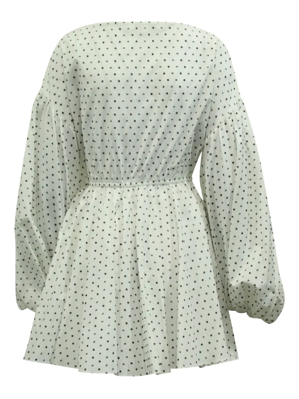 Caroline Constas polka-dot lace yoke mini dress - Wit