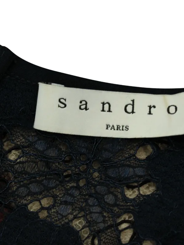 Sandro レースミニドレス　ブラック SANDRO レース ミニドレス | ブラック | FARFETCH JP