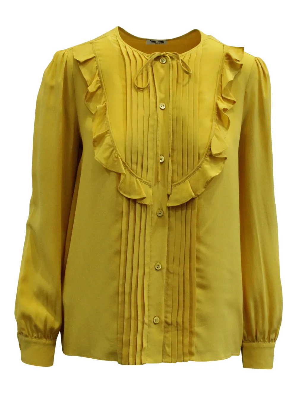 Pre-owned Miu Miu Silk Blouse In Yellow