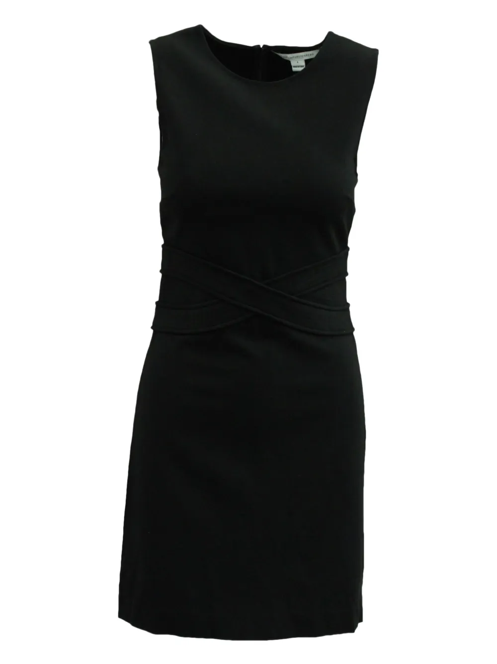 Pre-owned Diane Von Furstenberg Twisted-panel Shift Dress In Black