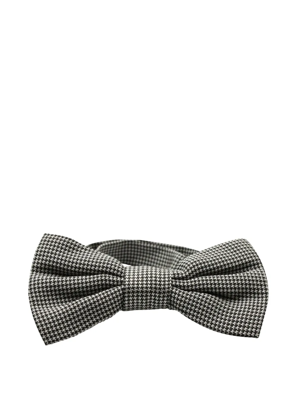 Pre-owned Dolce & Gabbana Houndstooth Bow Tie In White