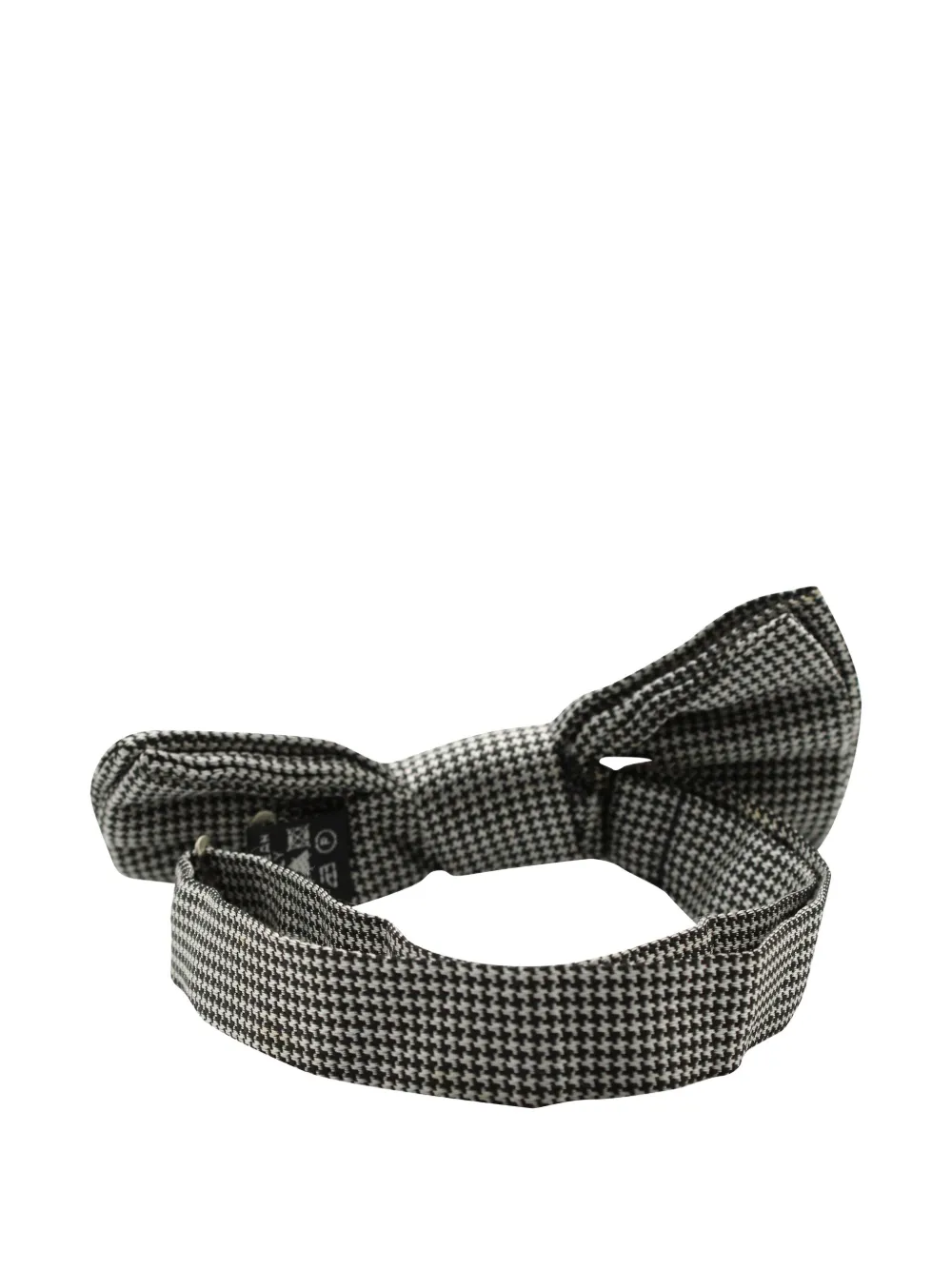 Pre-owned Dolce & Gabbana Houndstooth Bow Tie In White