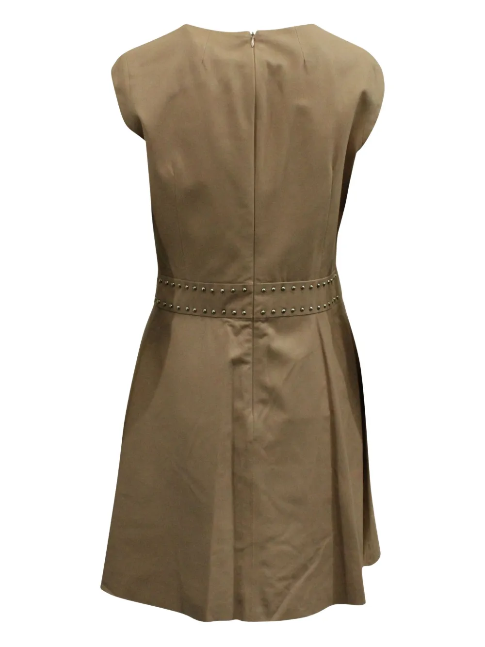 Yves Salomon stud-detail mini dress - Beige
