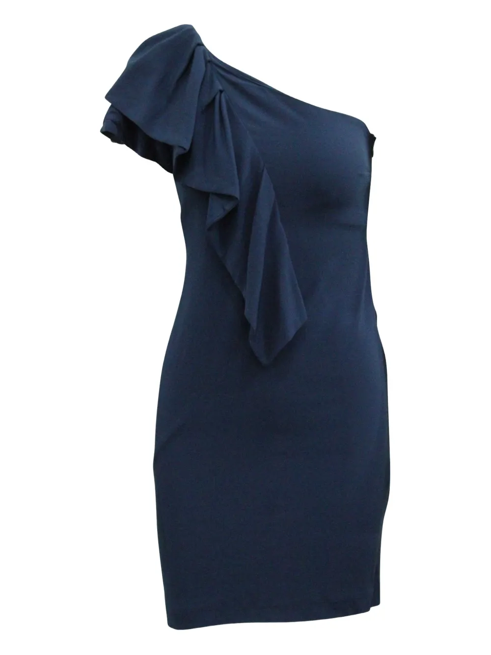 Maje one-shoulder ruffle midi dress | Blue | Image 1