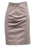MSGM croc-effect pencil mini skirt - Pink