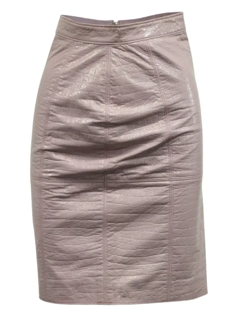 MSGM croc-effect pencil mini skirt