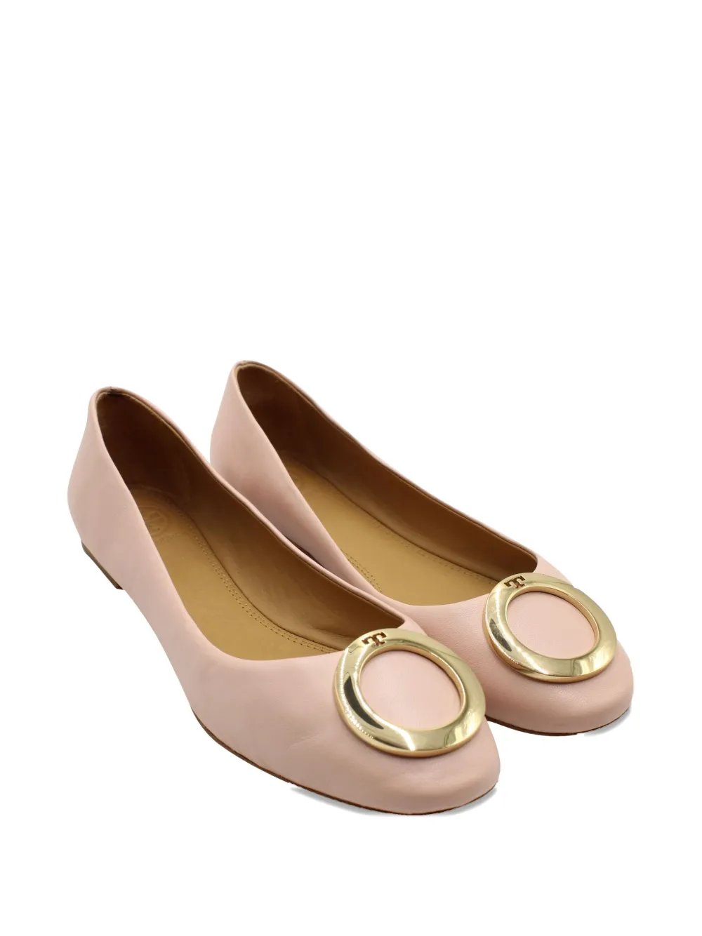 Pre-owned Tory Burch Caterina Ballet Flats In Pink