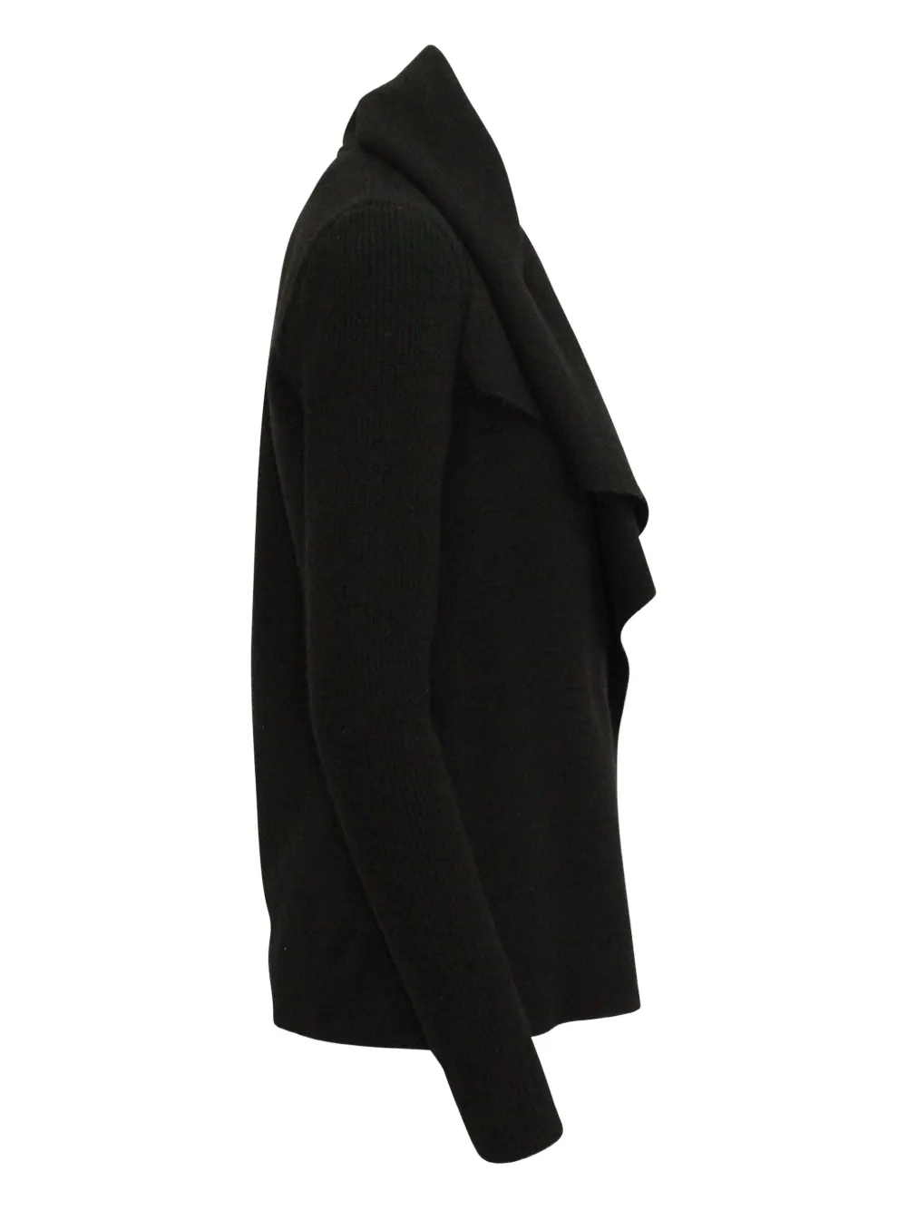 Pre-owned Lanvin Draped-detail Wool Jacket In Black
