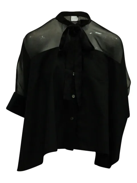 NIKE x SACAI sheer-panel tie-neck shirt